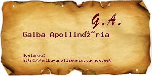Galba Apollinária névjegykártya